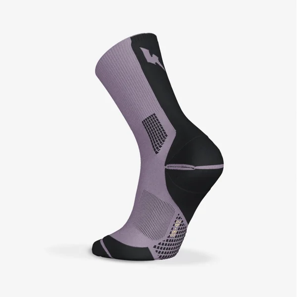 Chaussettes de running run900 epaisses mi-mollet violet