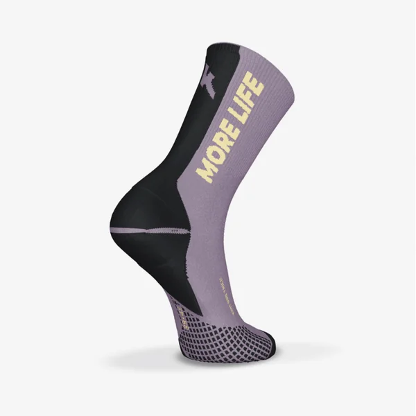 Chaussettes de running run900 epaisses mi-mollet violet
