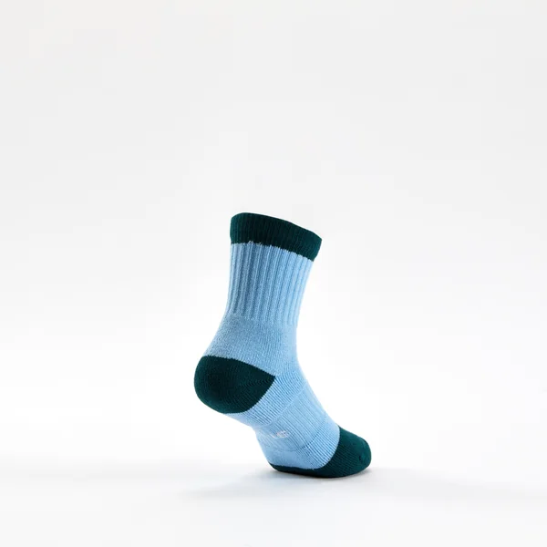 CHAUSSETTES DE SPORT ENFANT HAUTES RS 500 BLANC BLEU LOT DE 3