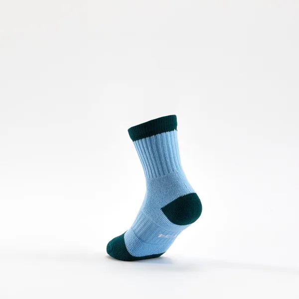 CHAUSSETTES DE SPORT ENFANT HAUTES RS 500 BLANC BLEU LOT DE 3