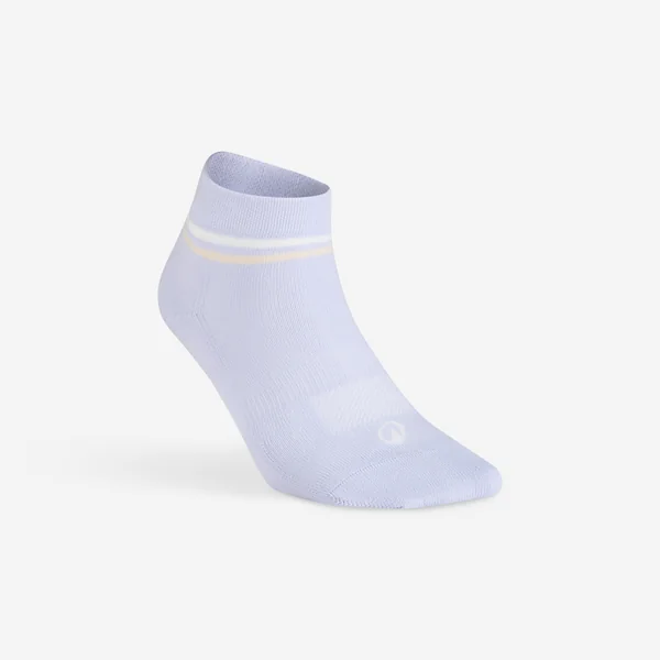 CHAUSSETTES DE SPORT ENFANT MI-HAUTES RS 160 BEIGE VIOLET EN LOT DE 3.