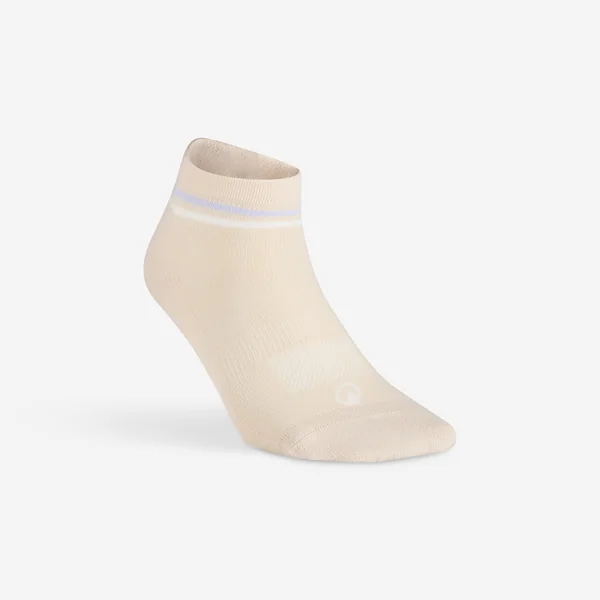 CHAUSSETTES DE SPORT ENFANT MI-HAUTES RS 160 BEIGE VIOLET EN LOT DE 3.