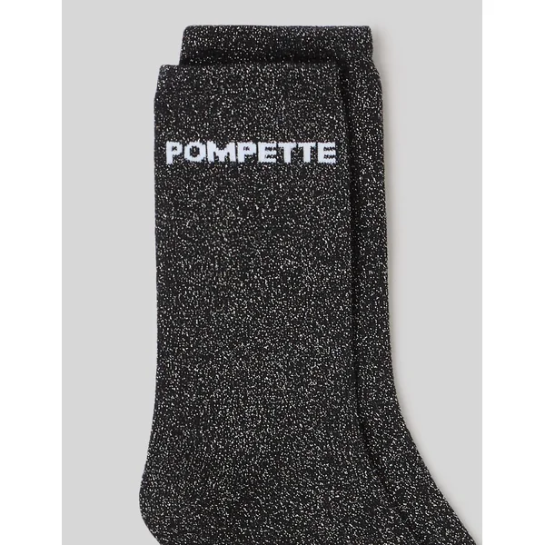 Chaussettes lurex wording Noir