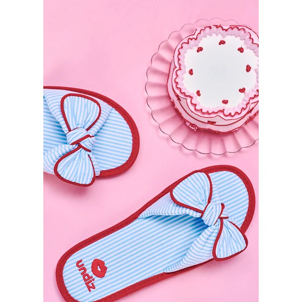 Chaussons nœuds à rayures