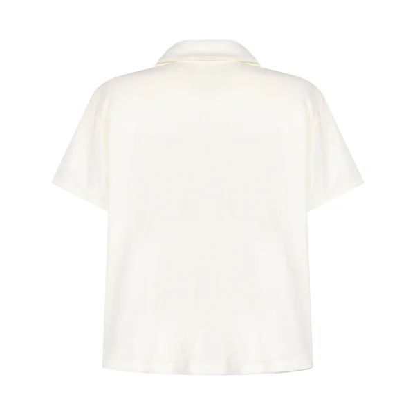 Chemise boutonnée en tissu éponge - Blanc