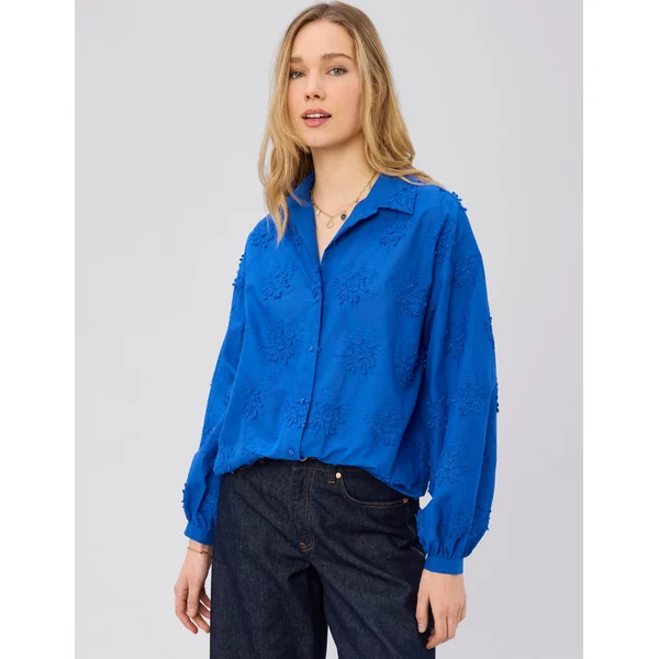 Chemise broderie 3D Bleu foncé