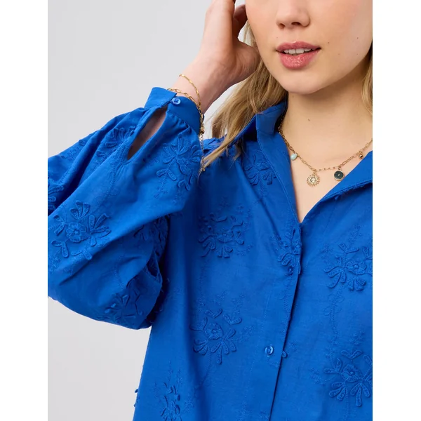 Chemise broderie 3D Bleu foncé