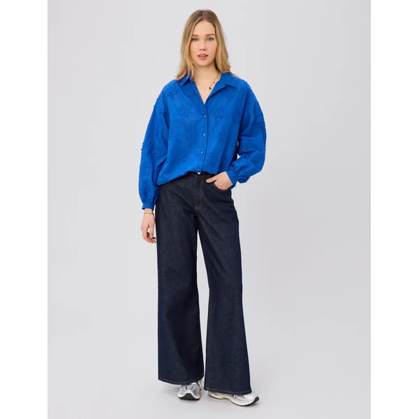 Chemise broderie 3D Bleu foncé