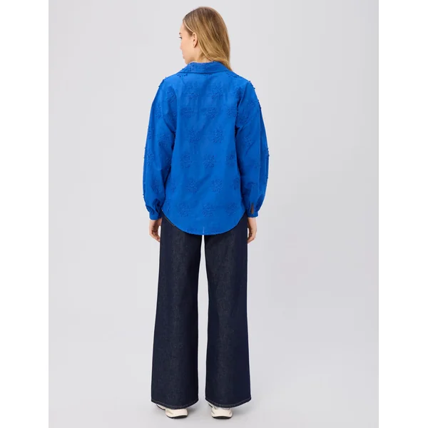 Chemise broderie 3D Bleu foncé
