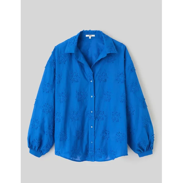 Chemise broderie 3D Bleu foncé