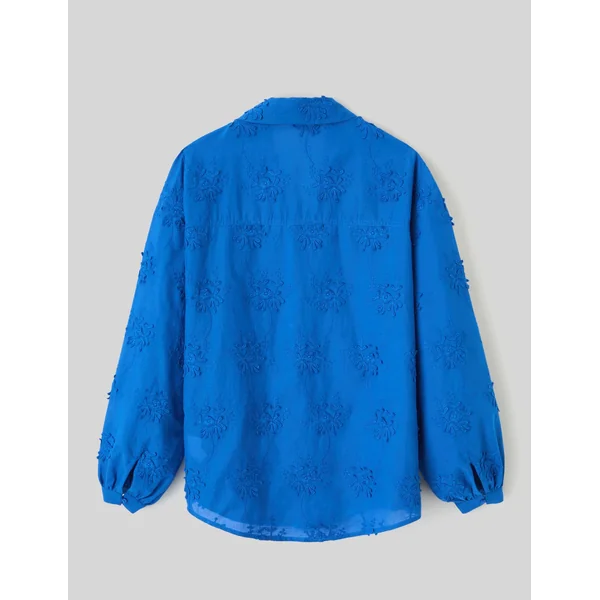 Chemise broderie 3D Bleu foncé