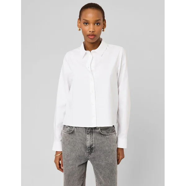 Chemise courte unie Blanc