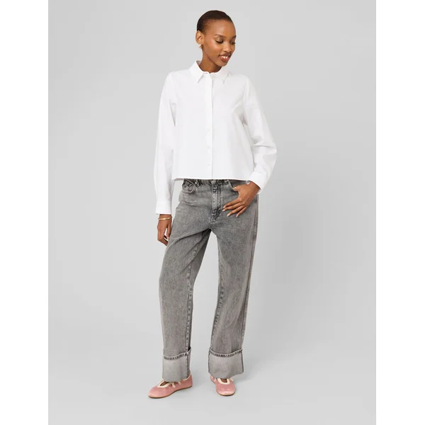 Chemise courte unie Blanc