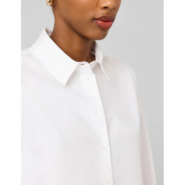 Chemise courte unie Blanc