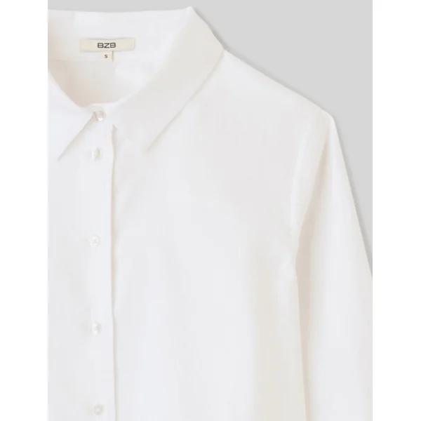 Chemise courte unie Blanc