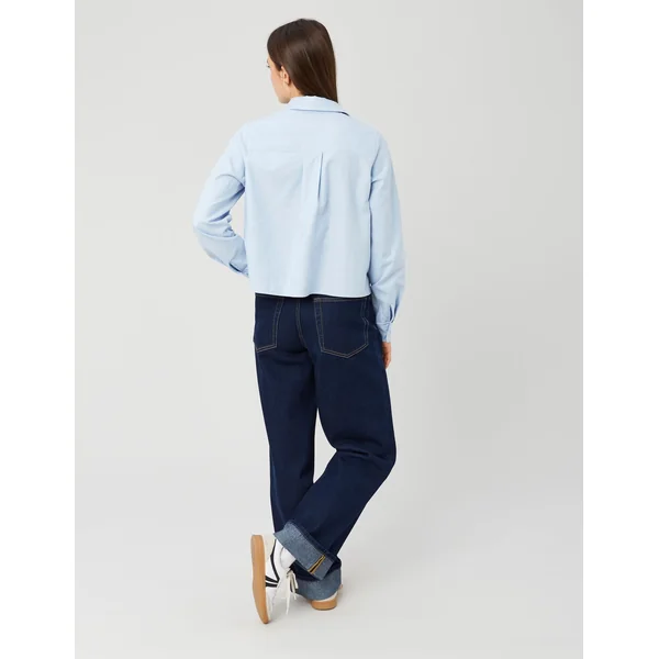 Chemise courte unie Bleu clair