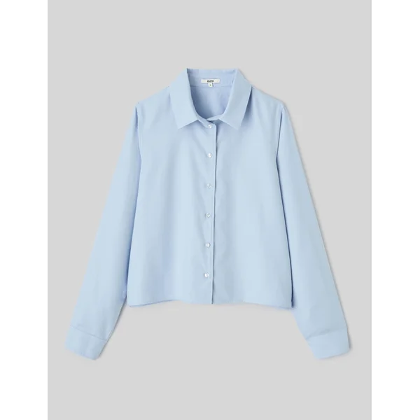Chemise courte unie Bleu clair