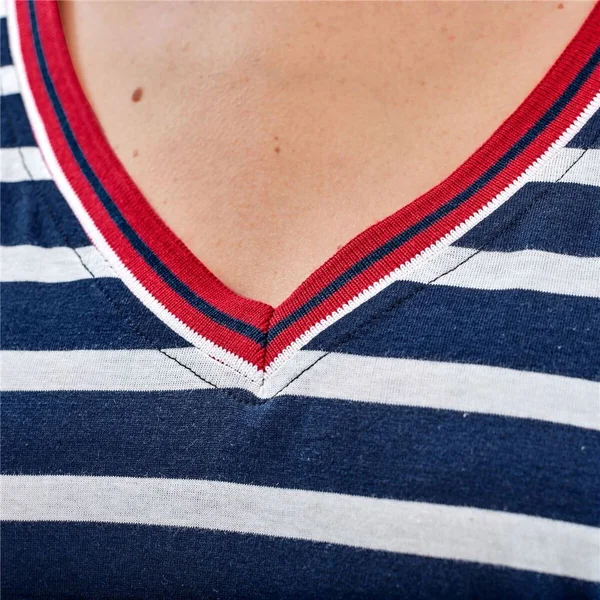 Chemise de nuit en coton maille MARINIERA rayures marines Becquet