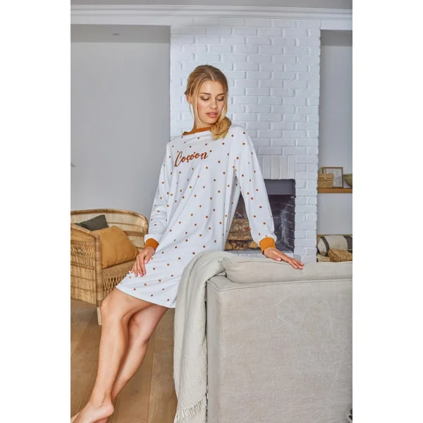 Chemise de nuit en polyester DOTSNUIS - blanc cassé Becquet