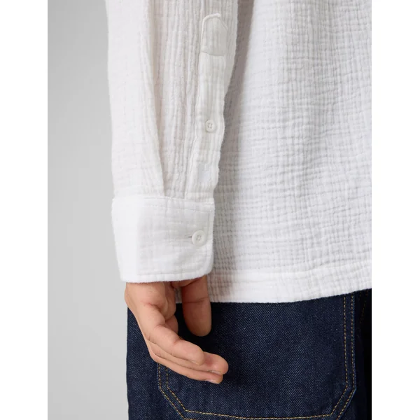 Chemise enfilée manches longues Blanc