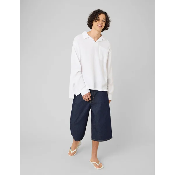 Chemise enfilée manches longues Blanc