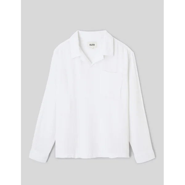 Chemise enfilée manches longues Blanc