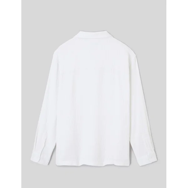 Chemise enfilée manches longues Blanc