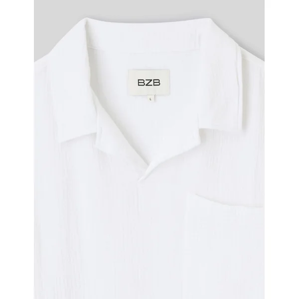 Chemise enfilée manches longues Blanc