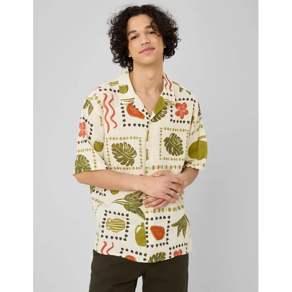 Chemise imprimée Blanc/ Ecru