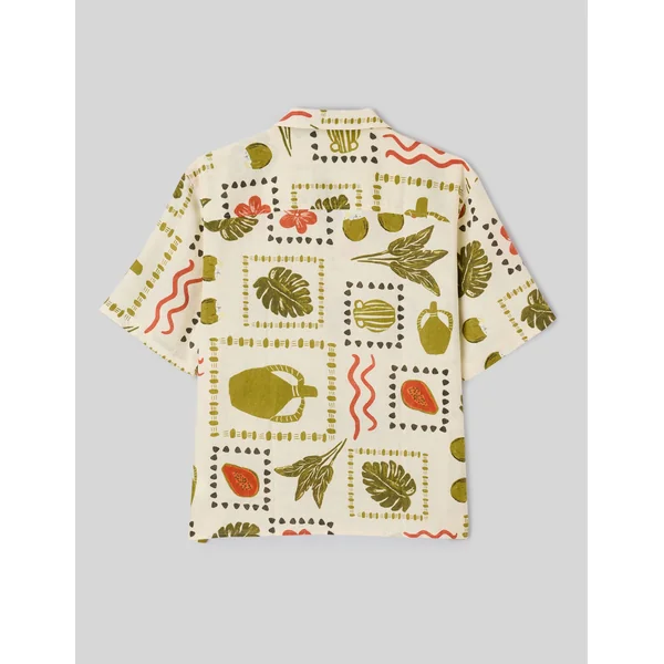 Chemise imprimée Blanc/ Ecru