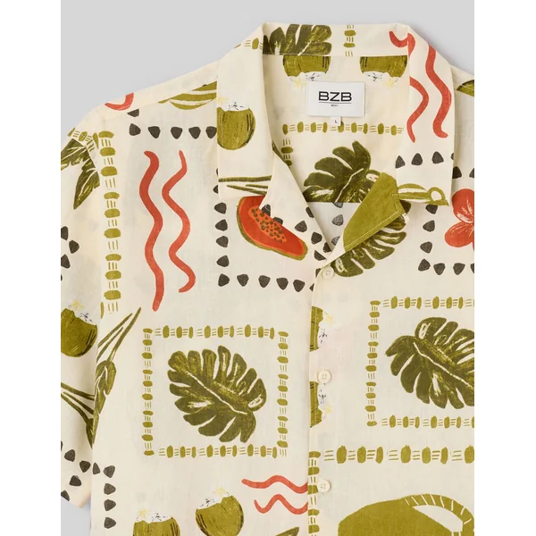 Chemise imprimée Blanc/ Ecru