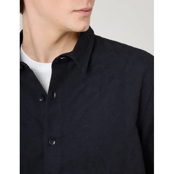 Chemise jacquard Noir