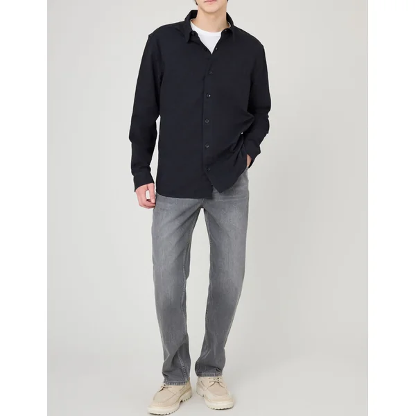 Chemise jacquard Noir