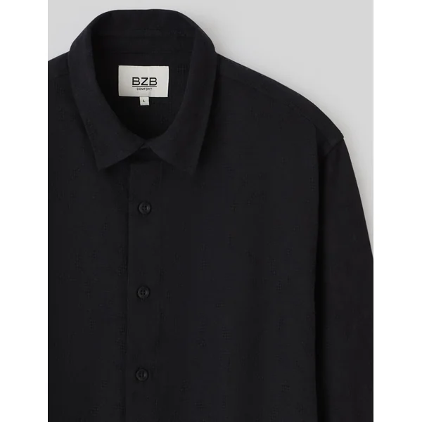Chemise jacquard Noir