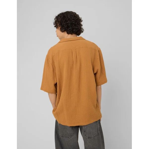 Chemise manches courtes gaze de coton Caramel