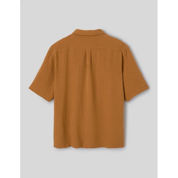 Chemise manches courtes gaze de coton Caramel