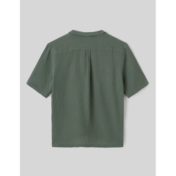 Chemise manches courtes gaze de coton Vert