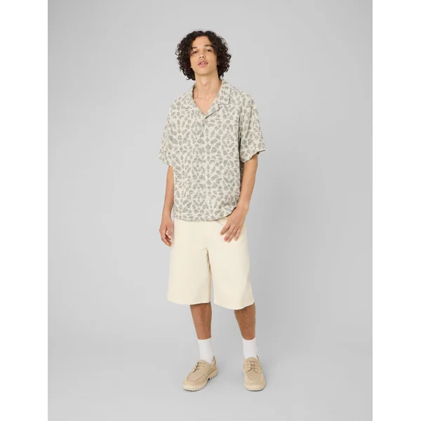 Chemise manches courtes maille jacquard Vert kaki