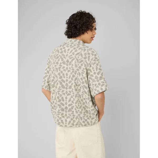 Chemise manches courtes maille jacquard Vert kaki