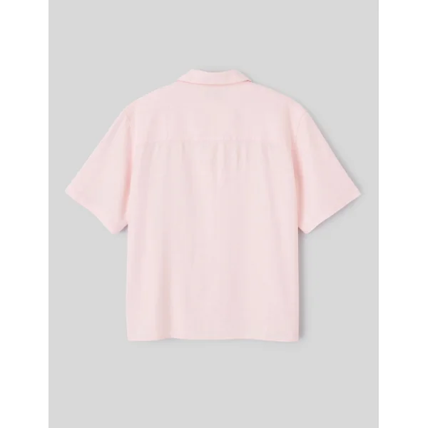Chemise manches courtes matière fantaisie Rose