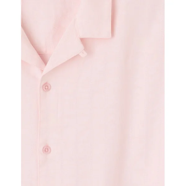 Chemise manches courtes matière fantaisie Rose