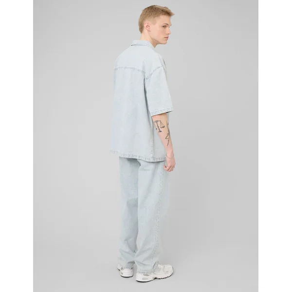 Chemise manches courtes rayée Bleu clair