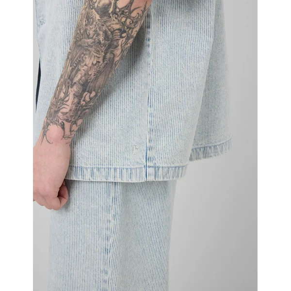 Chemise manches courtes rayée Bleu clair
