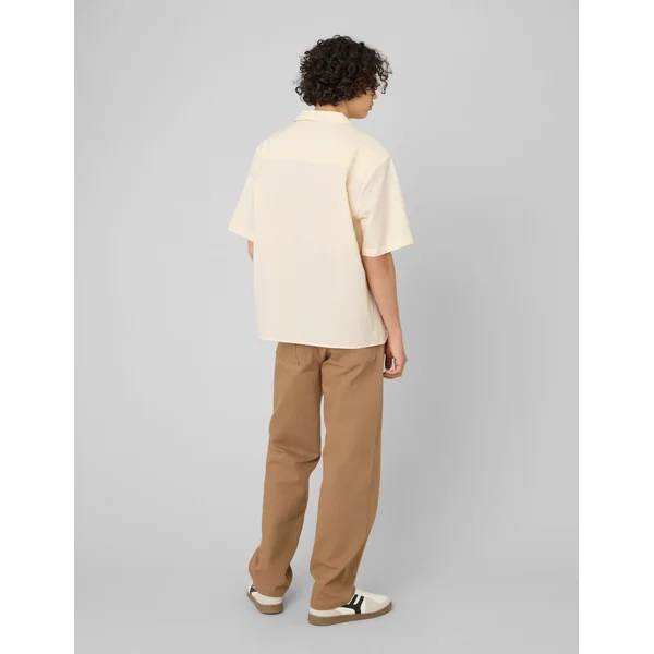 Chemise manches courtes rayée seersucker Jaune foncé