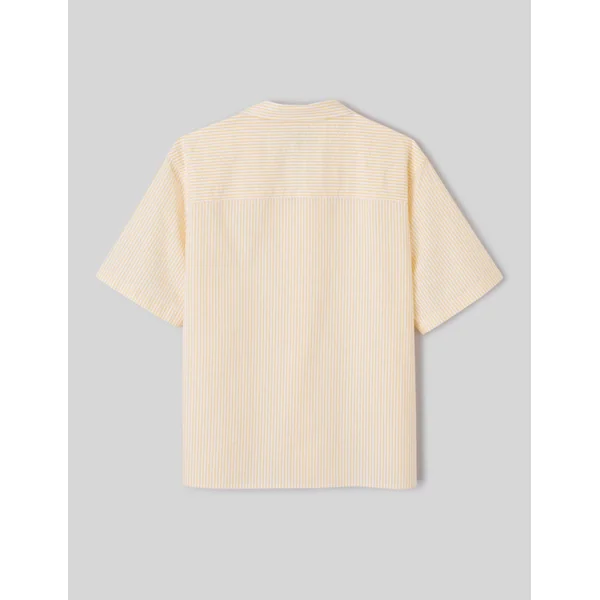 Chemise manches courtes rayée seersucker Jaune foncé