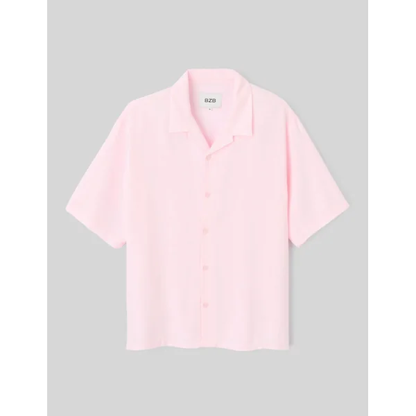 Chemise manches courtes rose Rose pâle