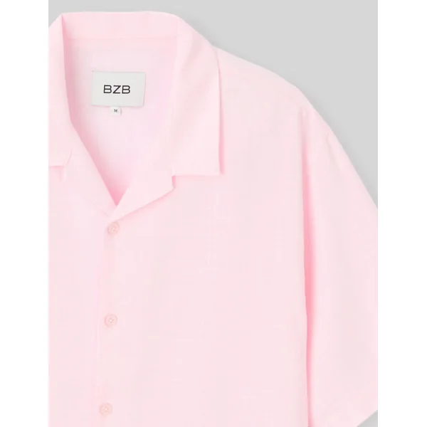 Chemise manches courtes rose Rose pâle