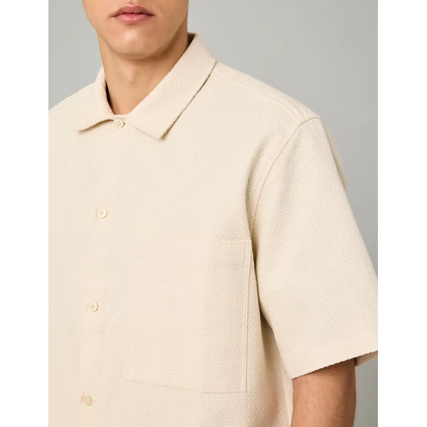 Chemise manches courtes texturée Naturel
