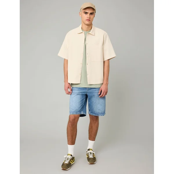 Chemise manches courtes texturée Naturel