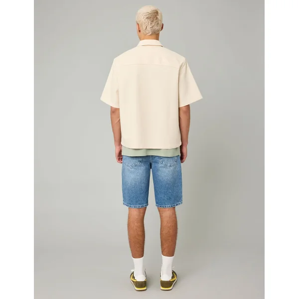 Chemise manches courtes texturée Naturel